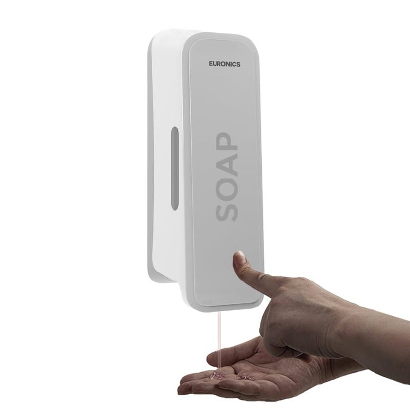 EURONICS Plastic 300 Ml Liquid Soap Dispenser For Bathroom Offices Wall Mounted Ea51 White - Image 1