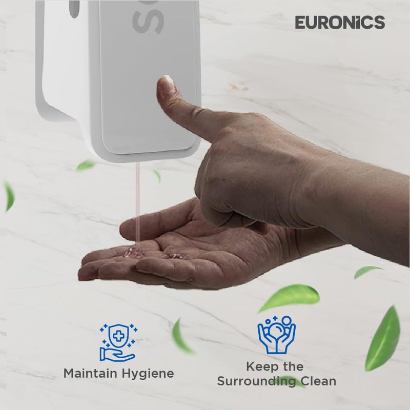 EURONICS Plastic 300 Ml Liquid Soap Dispenser For Bathroom Offices Wall Mounted Ea51 White - Image 3