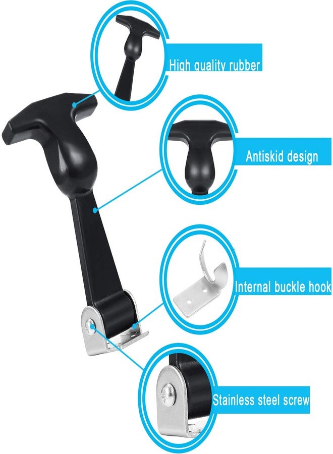 مادر Mudder 2 قطعة من غطاء محرك السيارة المطاطي المصنوع من الفولاذ المقاوم للصدأ مع مقبض مرن على شكل حرف T ومزالج سحب مرنة من المطاط مع حوامل لخزانة الأدوات ومحرك السيارة وغطاء المحرك - Image 3