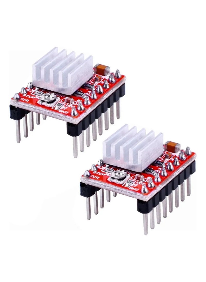 وحدة سائق محرك خطوة 2 قناة A4988 مع مجلد الحرارة لـ Arduino - Image 1
