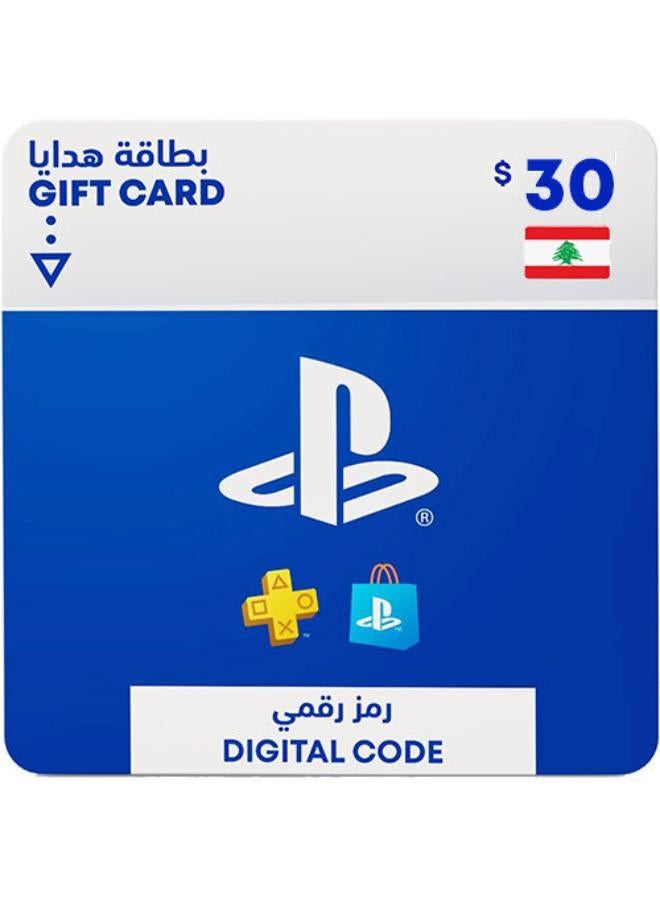PlayStation Store DIgital Code Gift Card - Lebanon 30 USD