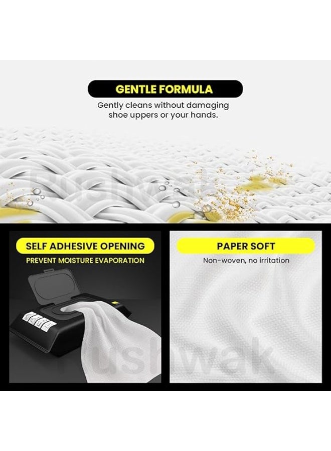 Shoe Cleaning Wipes for Sneakers, 80-Piece Instant Sneaker Cleaner Wipes, Quick Dirt & Stain Remover for Leather, Canvas and Sports Shoes - Image 2