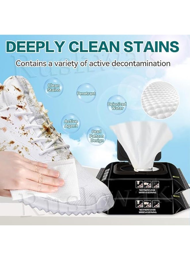 Shoe Cleaning Wipes for Sneakers, 80-Piece Instant Sneaker Cleaner Wipes, Quick Dirt & Stain Remover for Leather, Canvas and Sports Shoes - Image 4