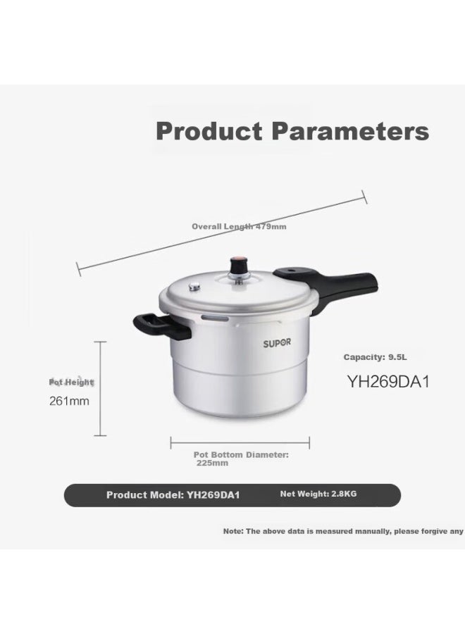 Supor Pressure Cooker Yh269da1, 26cm, Aluminum Alloy, Household Large Capacity -proof High Pressure Cooker, Gas Stove Special
