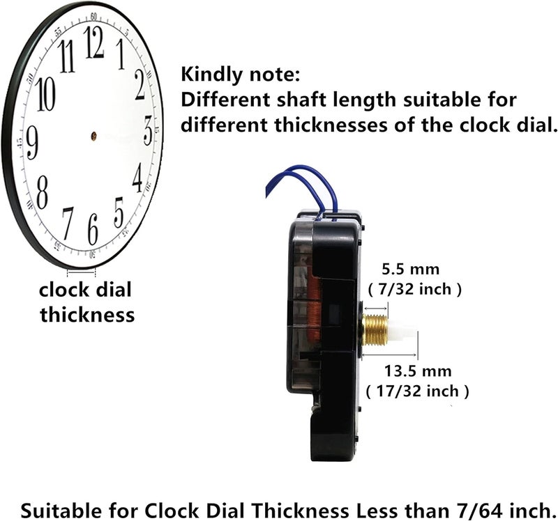 TIKROUND Youngtown 12888 Step Quartz Movement Repair Part with Hour Trigger Switch.7/64 Inch Maximum Dial Thickness, 17/32 Inch Total Shaft Length. B Hands - Image 4