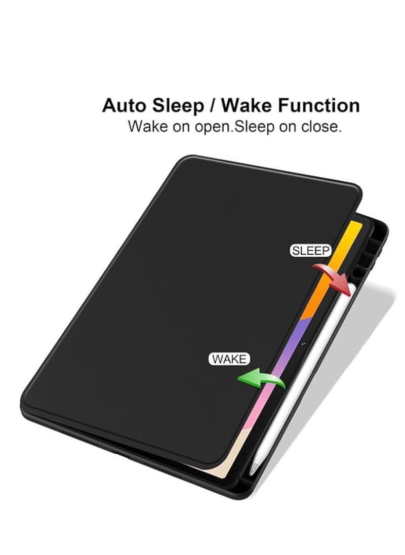 Generic - Clear Case Compatible with Huawei MatePad SE 11 Inch 2024 Acrylic Transparent Rotating Protective Case Multi-View Stand with Pen Slot Auto Sleep/Wake (Black) - Image 1