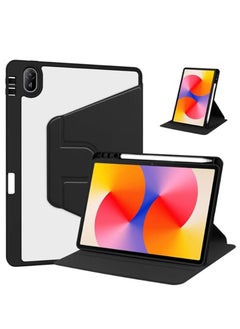 Generic Clear Case Compatible with Huawei MatePad SE 11 Inch 2024 Acrylic Transparent Rotating Protective Case Multi-View Stand with Pen Slot Auto Sleep/Wake (Black)  - Image 1