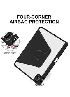 Generic Clear Case Compatible with Huawei MatePad SE 11 Inch 2024 Acrylic Transparent Rotating Protective Case Multi-View Stand with Pen Slot Auto Sleep/Wake (Black)  - Image 4