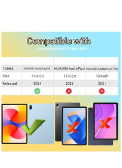 Generic Clear Case Compatible with Huawei MatePad SE 11 Inch 2024 Acrylic Transparent Rotating Protective Case Multi-View Stand with Pen Slot Auto Sleep/Wake (Black)  - Image 2