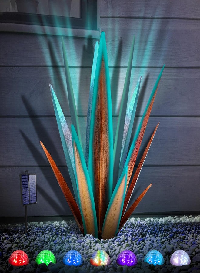 KODIBO Rustic Sculpture, Metal, Blue-L (with Solar Light) - Image 1
