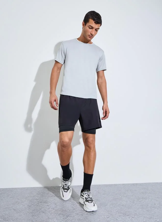 ستايلي اكتيف Men Grey Regular Fit Training T-Shirt