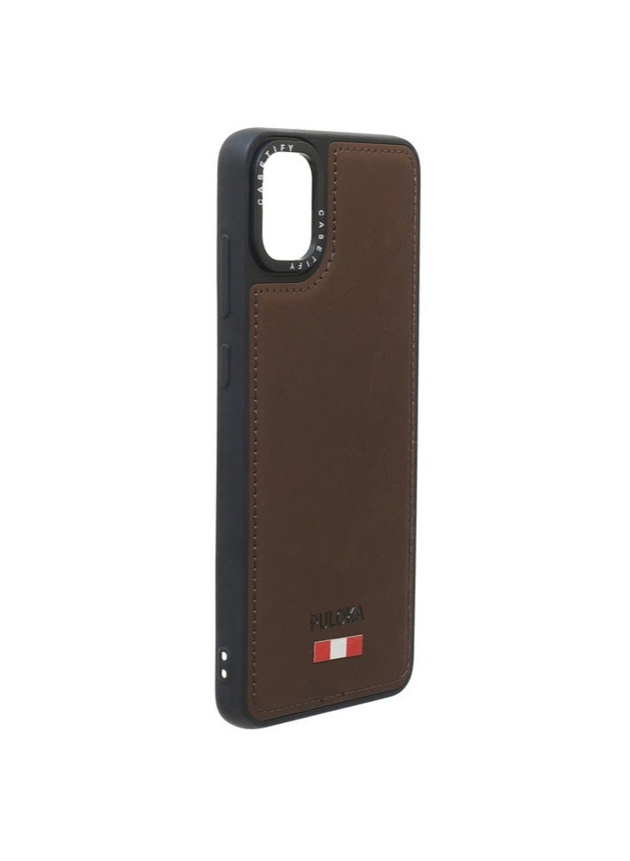 Leather Silicone And Plastic Back Phone Protection Cover For Samsung Galaxy A05 - Brown - Image 2
