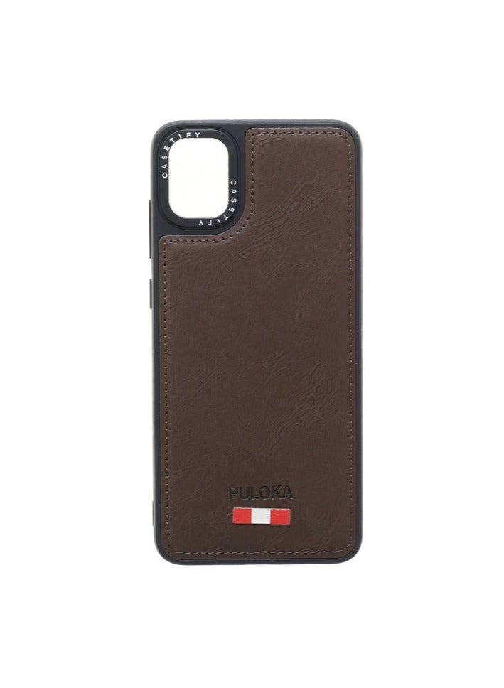 Leather Silicone And Plastic Back Phone Protection Cover For Samsung Galaxy A05 - Brown - Image 1
