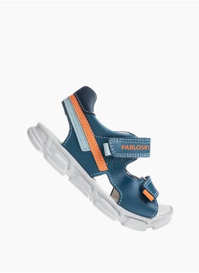 بابلوسكي Boys' Textured Floaters With Hook And Loop Closure