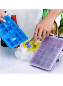 Y&D Ice Cube Trays, Easy-Release Silicone & Flexible 24-Ice Trays with Spill-Resistant Removable Lid, BPA Free, for Freezer, Stackable Covers and Dishwasher Safe 2Pcs  - Image 1