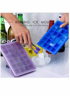 Y&D Ice Cube Trays, Easy-Release Silicone & Flexible 24-Ice Trays with Spill-Resistant Removable Lid, BPA Free, for Freezer, Stackable Covers and Dishwasher Safe 2Pcs  - Image 2