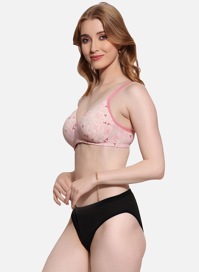 FIMS Printed Lightly Padded Lingerie Set in Pink and Black - Image 3