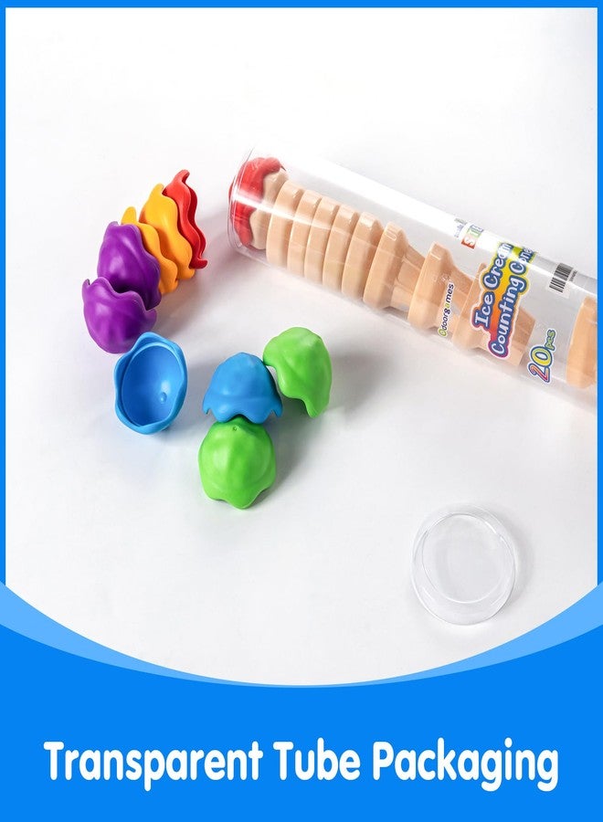 Odoorgames Number 1-10 Ice Cream Counting Cones - Educational Number Matching Learning Toy for Toddlers - Includes 10 Ice Cream Cones & 10 Stacking Scoops - Image 3