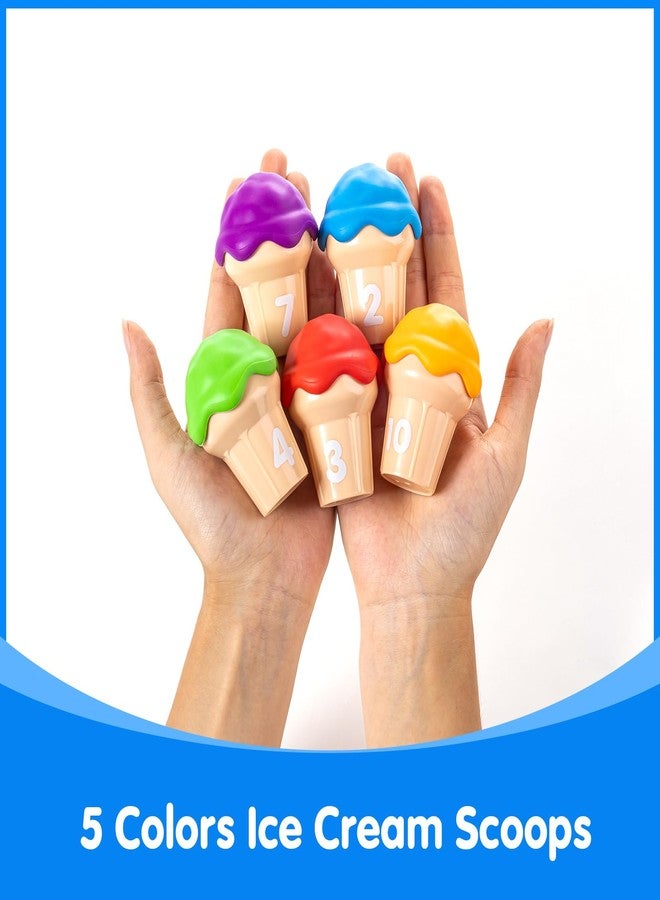 Odoorgames Number 1-10 Ice Cream Counting Cones - Educational Number Matching Learning Toy for Toddlers - Includes 10 Ice Cream Cones & 10 Stacking Scoops - Image 5