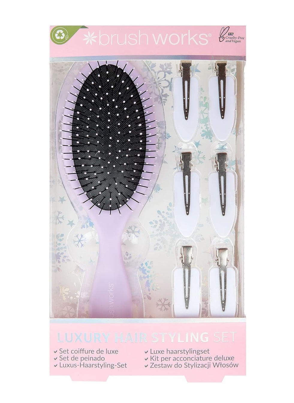 Brushworks Luxury Purple Hair Styling Set Pink One Size 