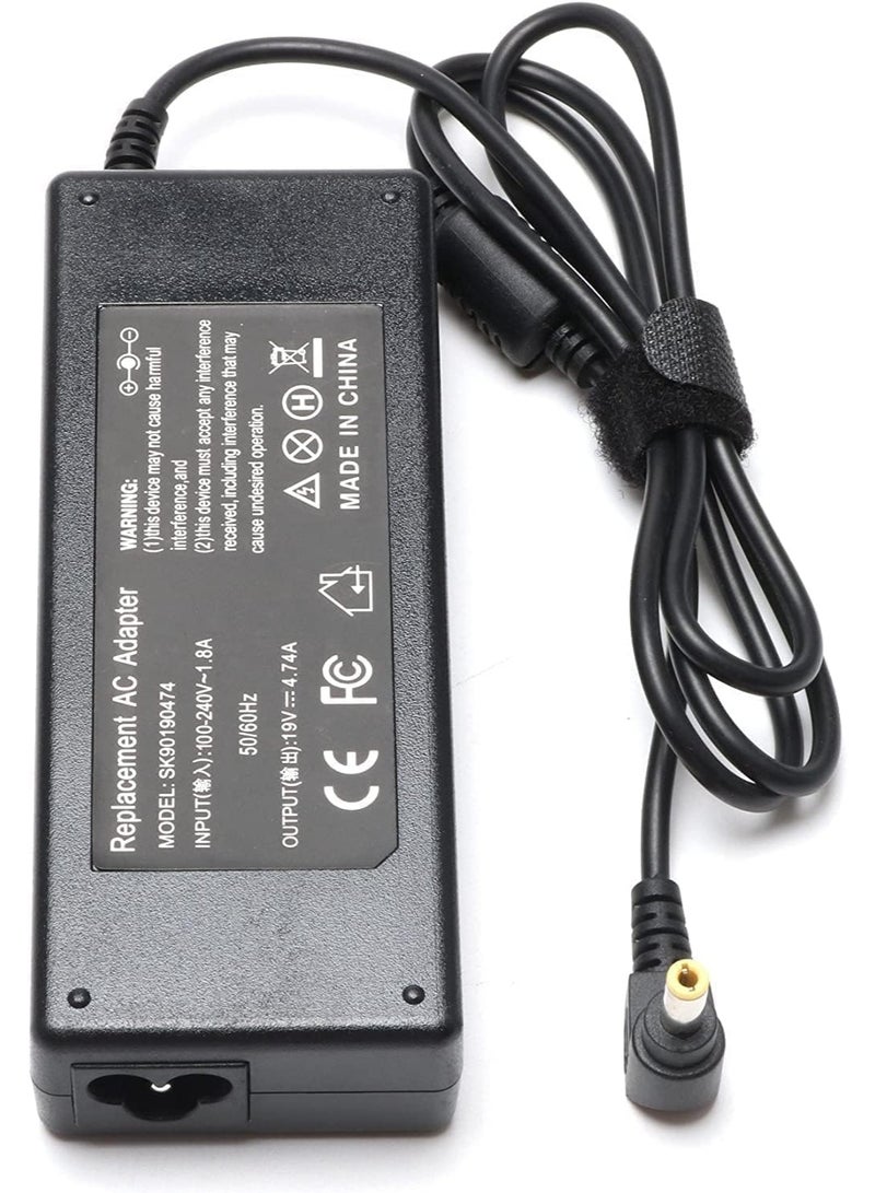 Terabyte شاحن لابتوب جديد 19 فولت 4.74 أمبير 90 واط متوافق مع أجهزة توشيبا (متوافق مع 75 واط و 65 واط)، موصل: 5.5 مم × 2.5 مم استبدال - Image 2