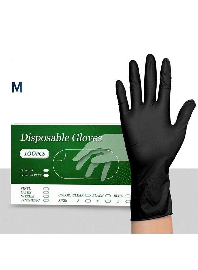 Nitrile Gloves M, Food Safe, Latex-Free and Powder-Free Clear Vinyl Gloves for Cooking, Food Prep, Household Cleaning, Exam| Medium,100 Counts - Image 1