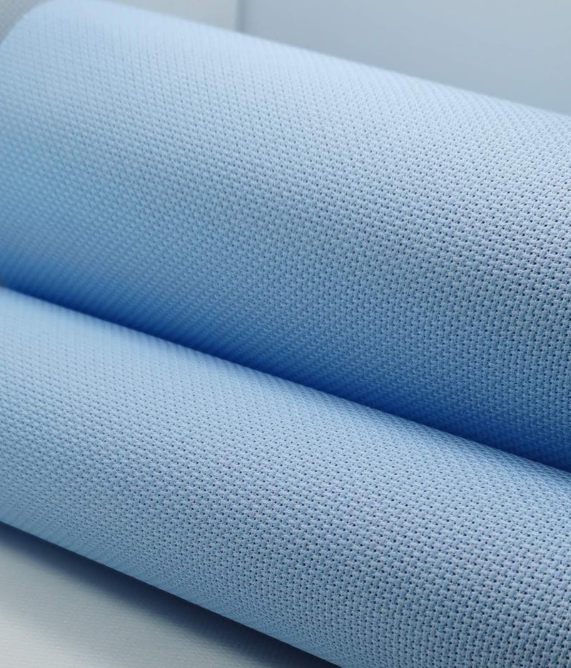 KCS 19" x 28" 18CT Counted Cotton Aida Cloth Cross Stitch Fabric (Light Blue) - Image 4