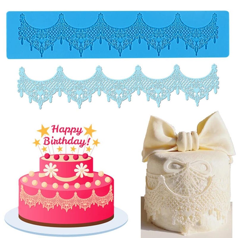 14.5" jewels baking Fondant sugar lace Silicone Mat wedding Cake Decorating mold chandelilac edible Lace Embossed Sugarcraft Tools for cupcake topper decoration Anyana