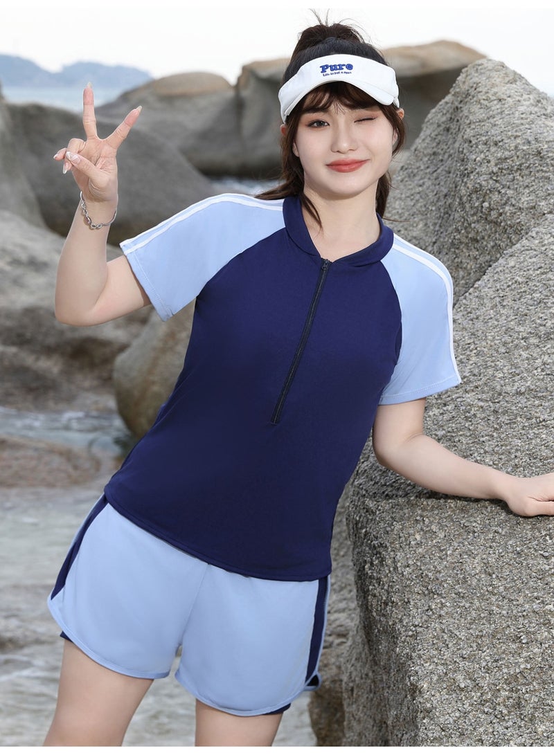 مايوه نسائي قطعتين مع حشوة للصدر طقم سباحة محتشم للشاطئ والمسبح - view 3