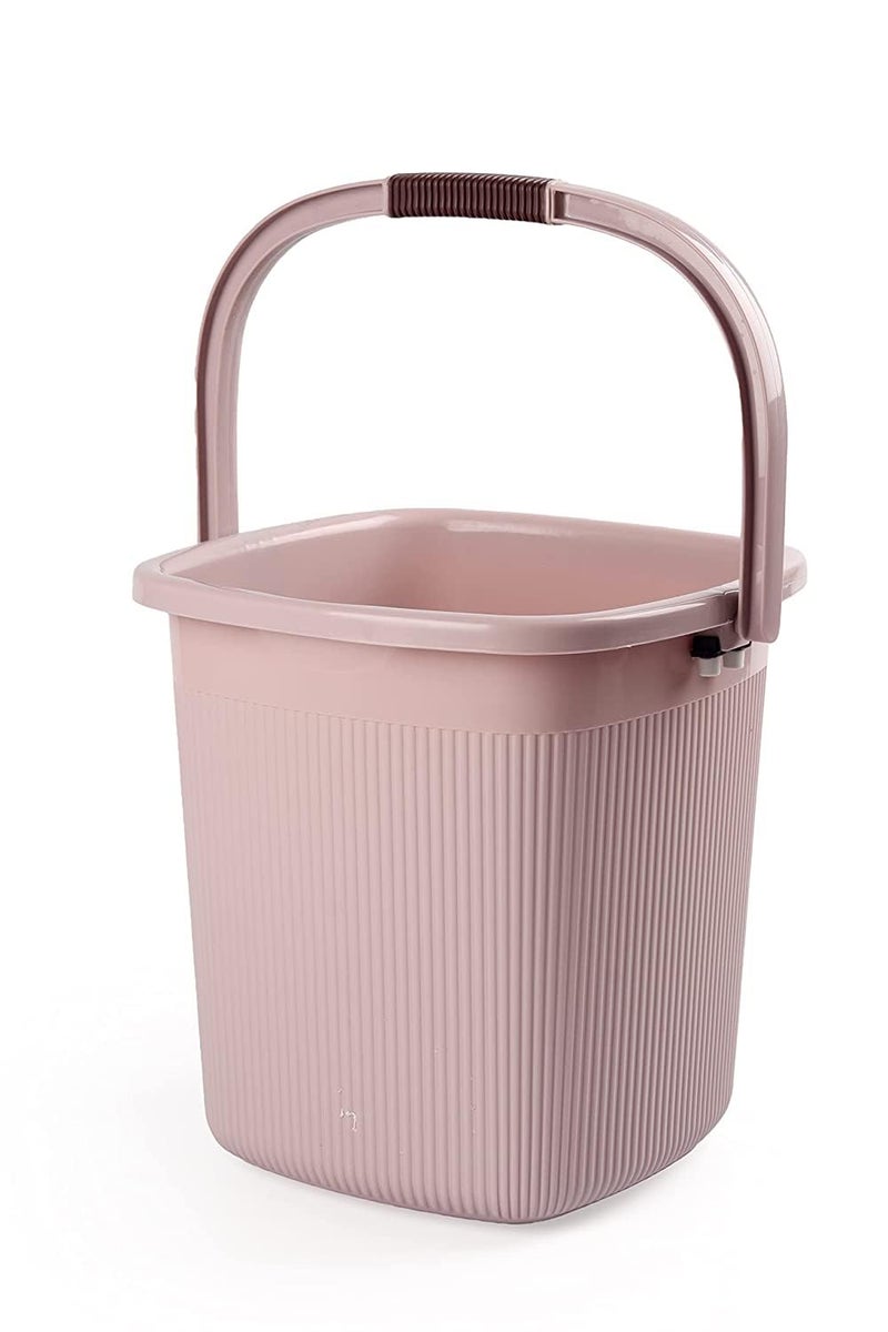 Nayasa Rimmy Strong Plastic Bucket, Mug and Stool Set (3pc Set)| Bathroom Set | (Light Brown, 25 Liter bucket, 1.5ltr Mug, a Stool) - Image 2