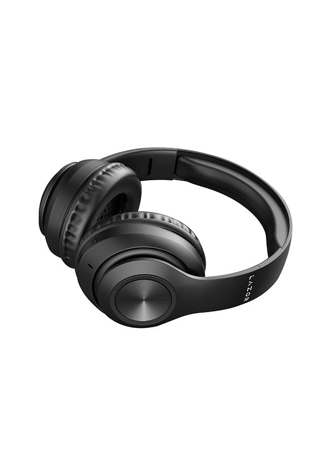 Lazor Jazz + Wireless On-Ear Headphones  Easy Hands-Free Calling, Bluetooth|6 EQ sound Effects Audio EA205 Black - Image 2