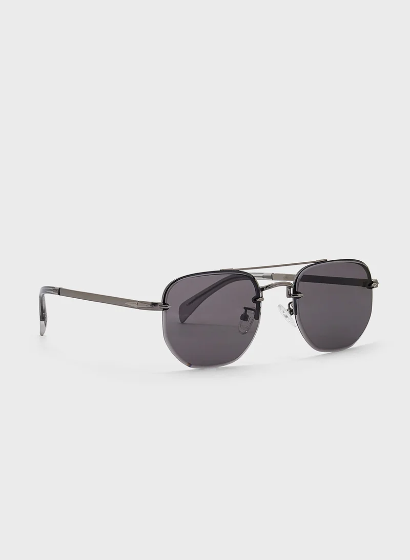 Robert Wood Polarized Lens Square Aviator Sunglasses