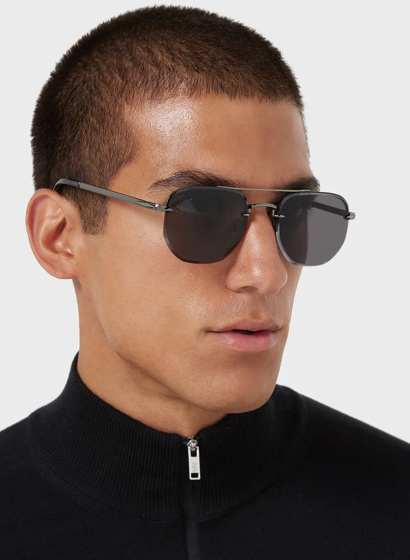 Robert Wood Polarized Lens Square Aviator Sunglasses