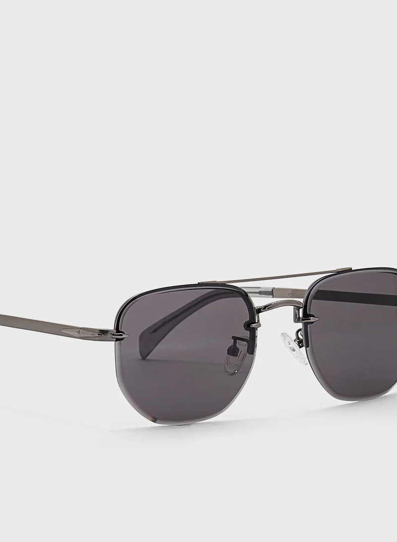 Robert Wood Polarized Lens Square Aviator Sunglasses