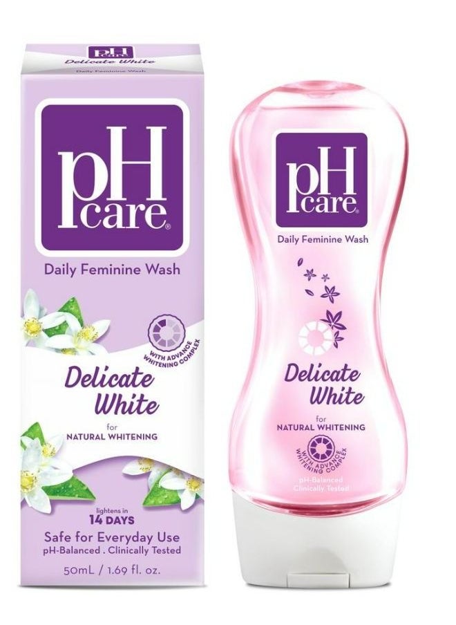 Ph Care - PH CARE FEMININE WASH DELICATE WHITE 50ML - Image 1