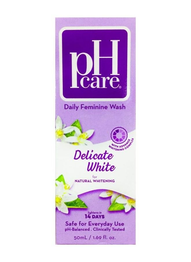 Ph Care - PH CARE FEMININE WASH DELICATE WHITE 50ML - Image 1