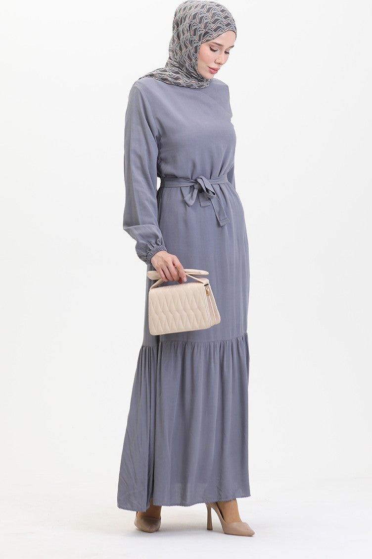 Sefa Merve Belted Dress 0512-05 Anthracite - Image 2