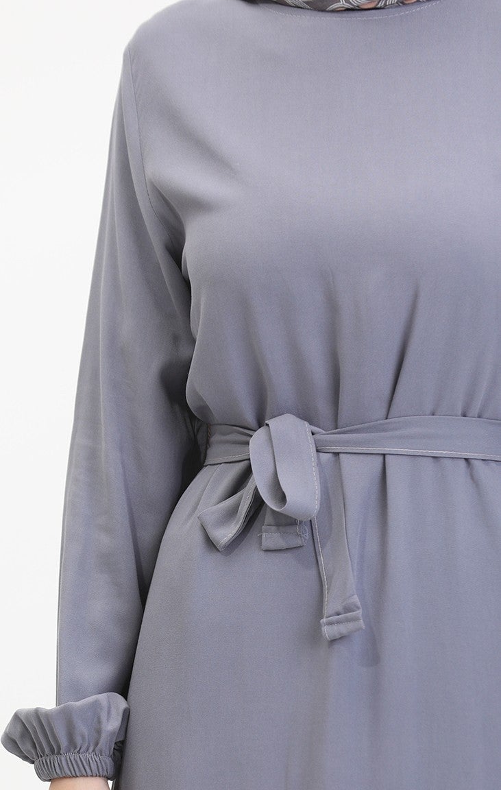 Sefa Merve Belted Dress 0512-05 Anthracite - Image 5