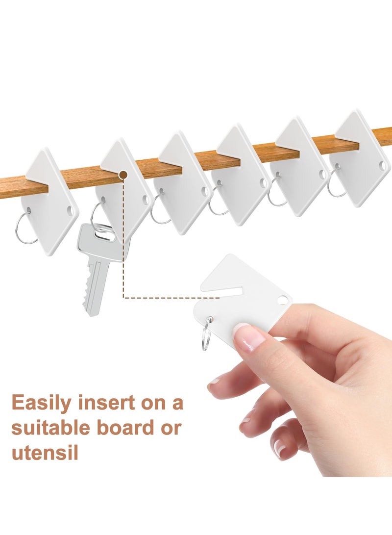 KASTWAVE Rack Key Tags, 60 Pcs 1.5 Inch Key Tags Blank, Plastic Round Split Ring Durable Key Identify Tags, Bulk Key Tags for Key Cabinet Lockers Sturdy Frosted Item Identifiers for Home Offices - Image 5