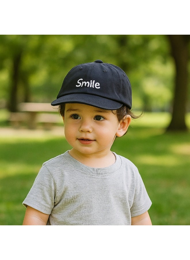 Wonder Kids - Smile Embroidered Cap - Black - Image 2