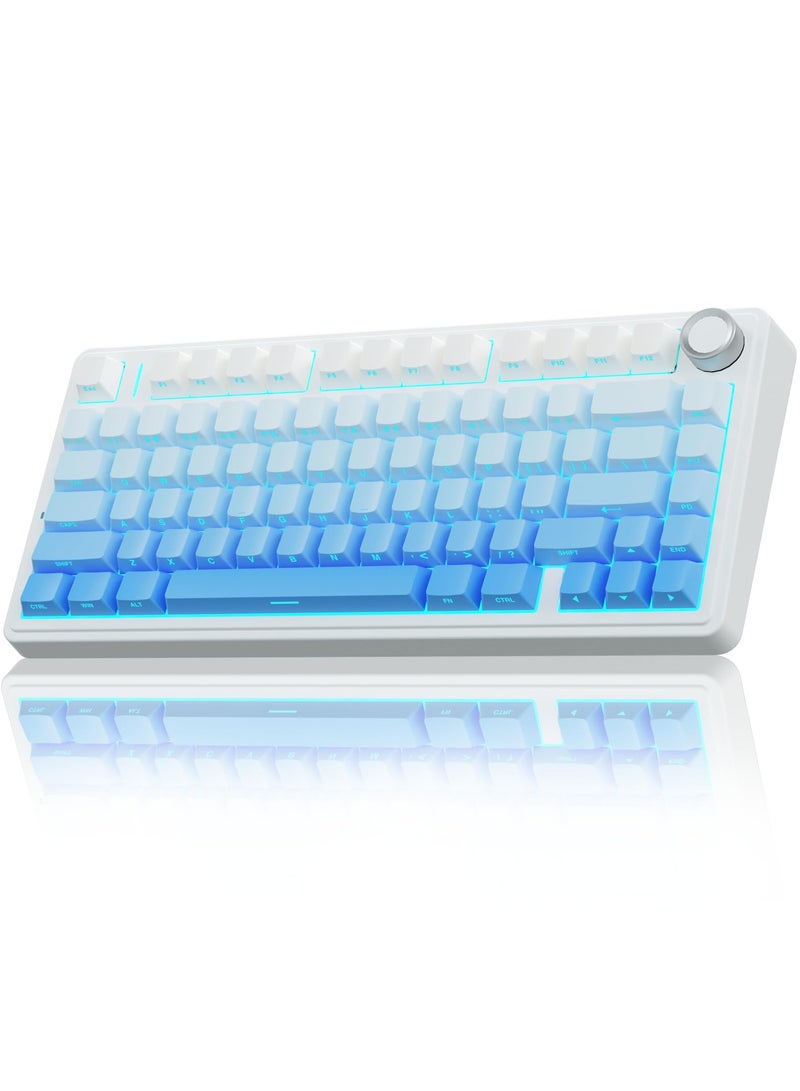 أولا لوحة مفاتيح ميكانيكية لاسلكية F75 مع لوحة مفاتيح ألعاب بإضاءة خلفية RGB - Image 1