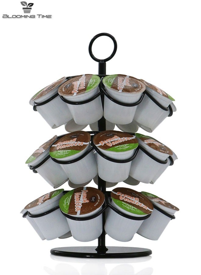 BLOOMING TIME 3-Layer Countertop Coffee Capsule Storage Rack, Space-Saving, Rotatable 360 Degrees  - Image 1