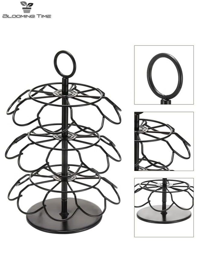 BLOOMING TIME 3-Layer Countertop Coffee Capsule Storage Rack, Space-Saving, Rotatable 360 Degrees  - Image 4