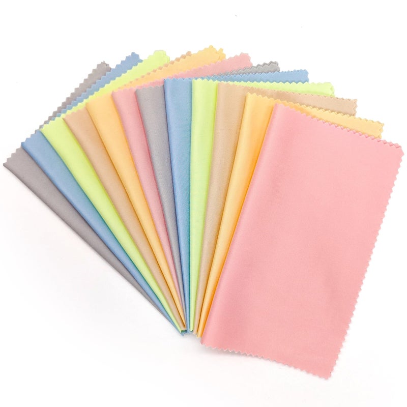 AiMi AIMI Assorted Colors Microfiber Cleaning Cloths 6 x 7 Microfiber Glasses Cloth Great for Cleaning Eyeglasses Cell Phones Screens Lenses Glasses and All Delicate Surface 12 Pack MultiColor 