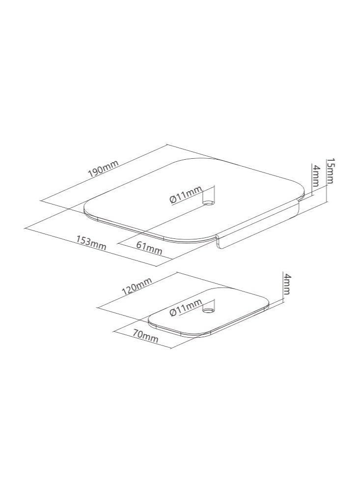 XICEN - Steel Reinforcement Bracket, Compatible with Most Monitor Mount Stand Grommet C Clamp (CGRP-B) Black - Image 1