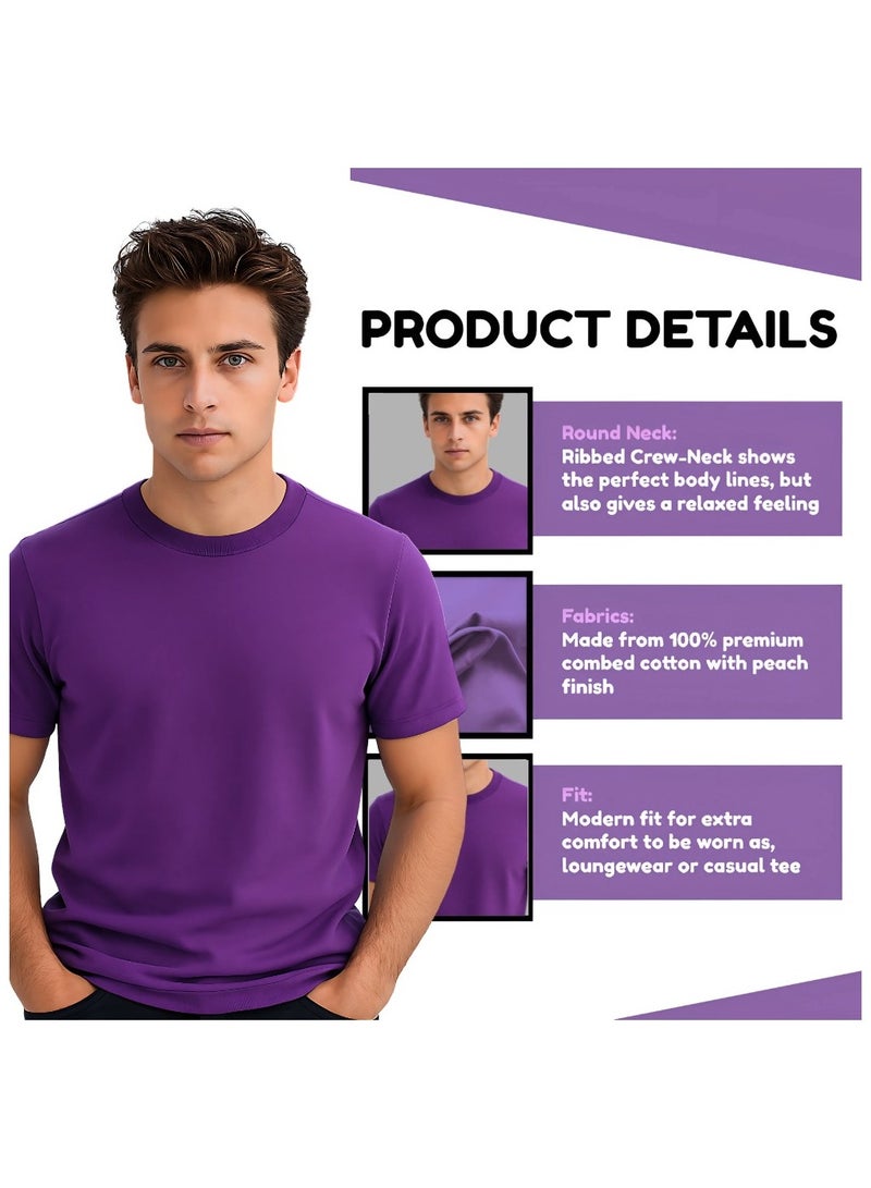 برينت شوب فور مي تي شيرت رجالي برقبة مستديرة للكبار 170 جرامًا في المتر المربع من القطن الخالص الألوان الأساسية - Image 3