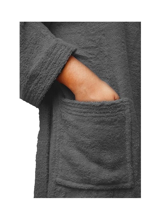 Home Essentials Home Essentials - Unisex hooded bathrobe - 100% cotton, super soft, highly absorbent for women and men - Ideal for daily use, unisex and adult  - Image 3