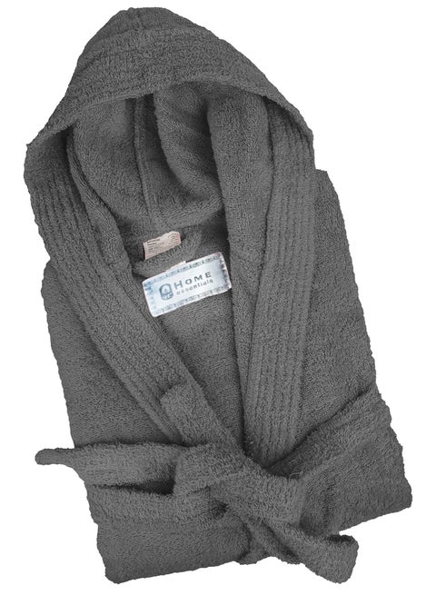 أساسيات المنزل - رداء حمام بغطاء رأس للجنسين - 100% قطن، فائق النعومة، عالي الامتصاص للنساء والرجال - مثالي للاستخدام اليومي، للجنسين والبالغين