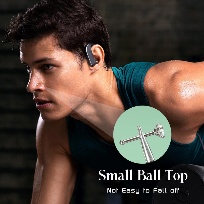 Jstyle 20G 8 Pcs a Set Stainless Steel Nose Rings Studs Piercing Body Jewelry 1.5mm 2mm 2.5mm 3mm S - Image 5