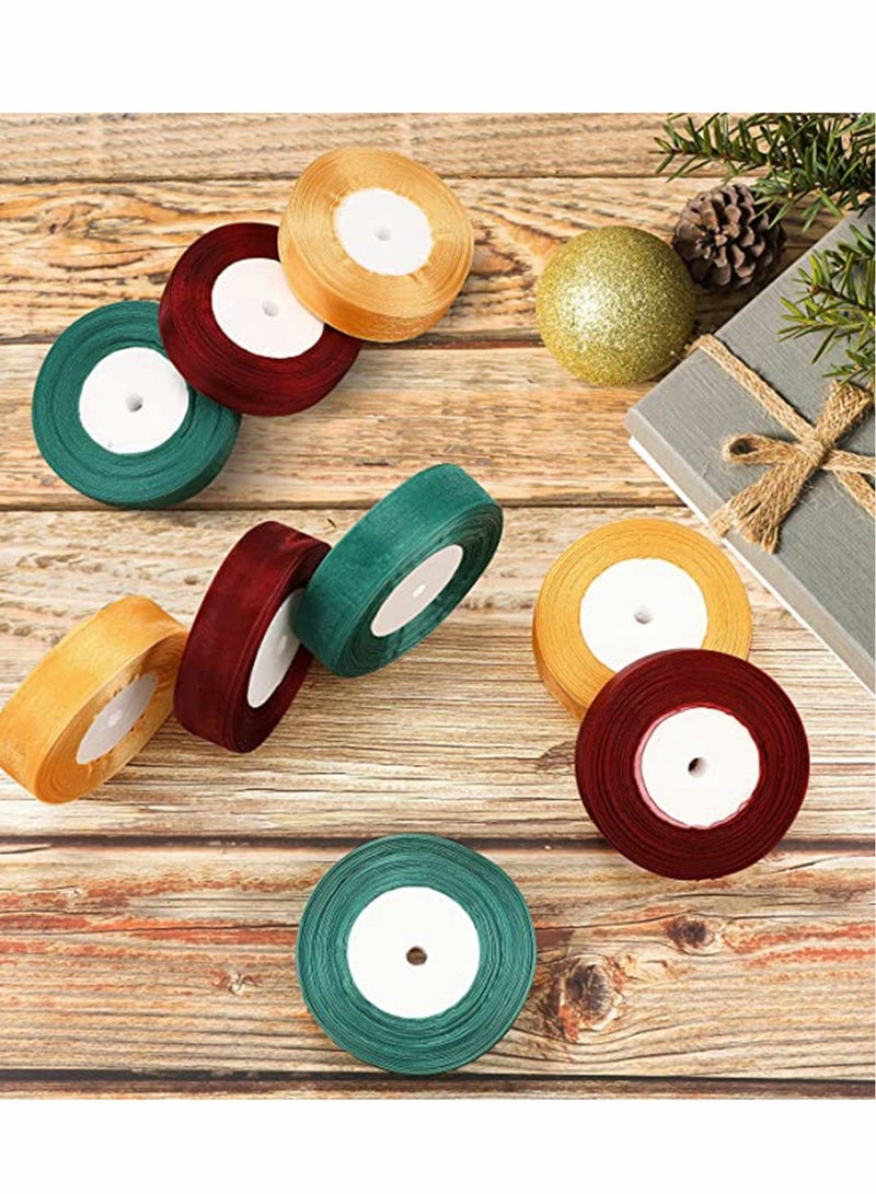 6 Rolls of Sheer Chiffon Ribbon for Gift Wrapping and Decoration in Vibrant Colors for Weddings and Special Occasions - Image 5